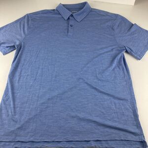 Quince Polo Shirt Mens XL Blue Heather Short Sleeve Lightweight Stretch